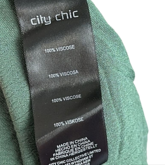 City Chic Jungle Green Off-Shoulder Tropical Tie Maxi Dress Plus Size 18 M NEW - Picture 10 of 13